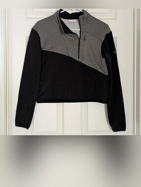 Columbia Lodge Hybrid Pullover Sweater Grey And Black Women's Small
